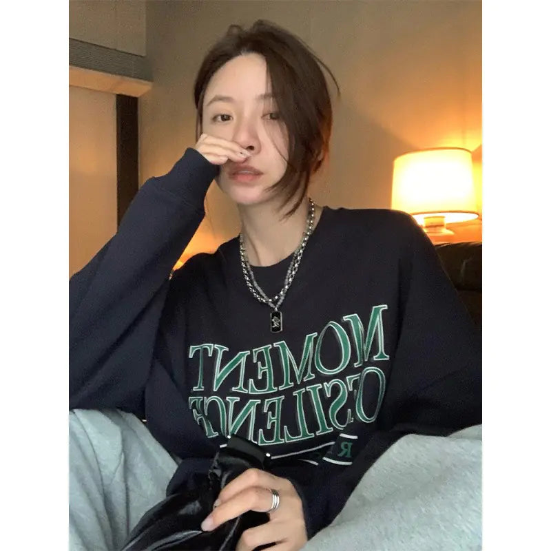 Women's Casual Round Neck Loose Sweater for Spring/Fall