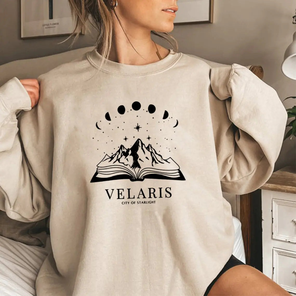 3D Printed Crew Neck Sweatshirt with Letter Pattern