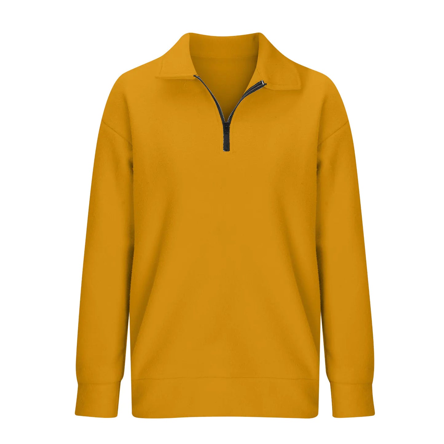 Plus Size Oversized Half Zip Pullover Sweatshirt