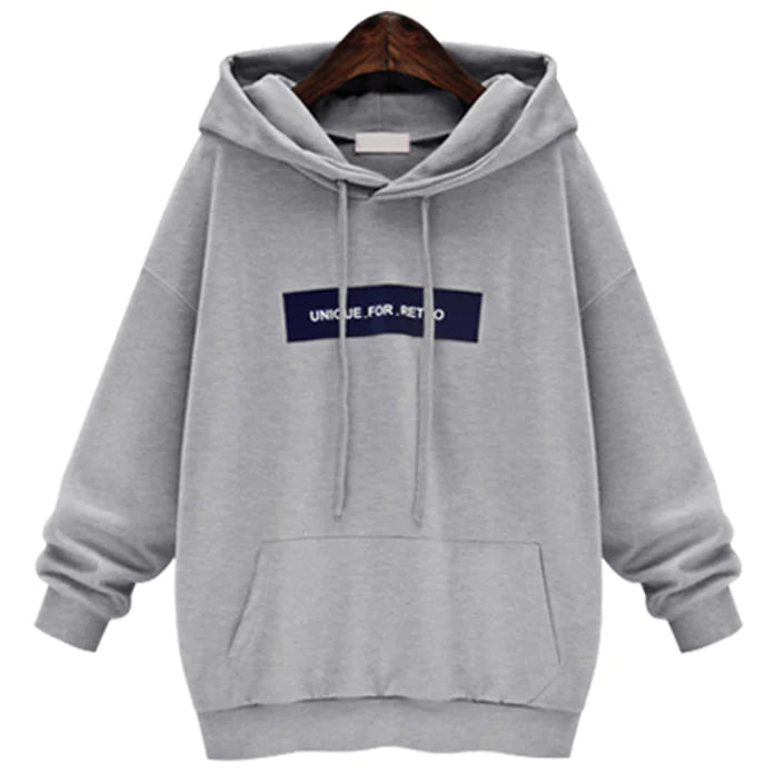Loose Fit Plus Fleece Hooded Sweater for Students