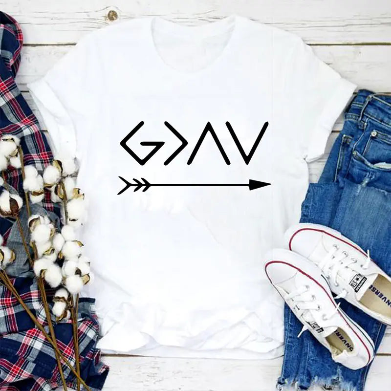 Women's Short Sleeve Letter T-Shirt
