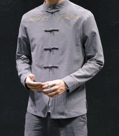 Oversized Embroidered Linen Shirt