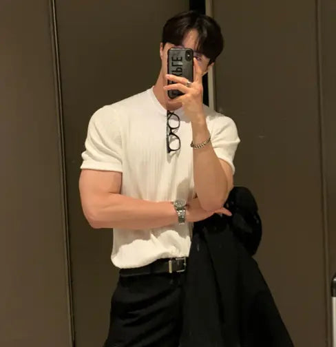 Korean Style Loose Short-Sleeved Men's T-Shirt