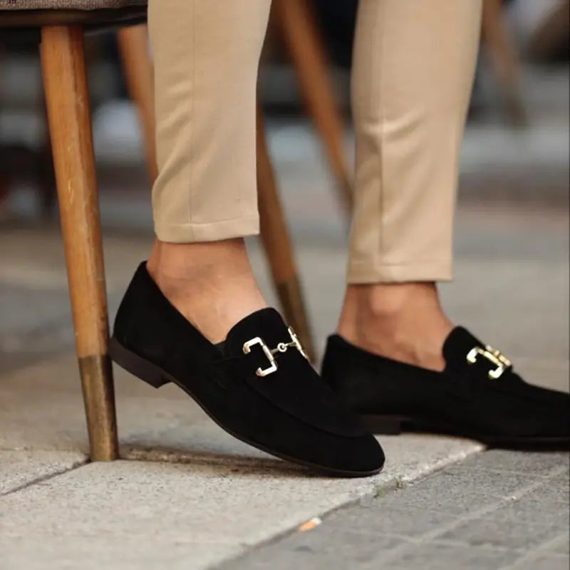 Men's Beige Suede Casual Loafers - Breathable Slip-On