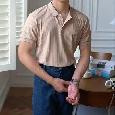 2023 Men's Slim Fit Short Sleeve Polo Shirt - White