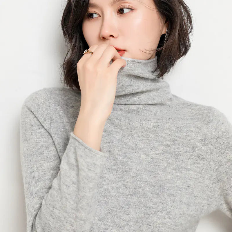 100% Cashmere Turtleneck Sweater for Women Fall 2020