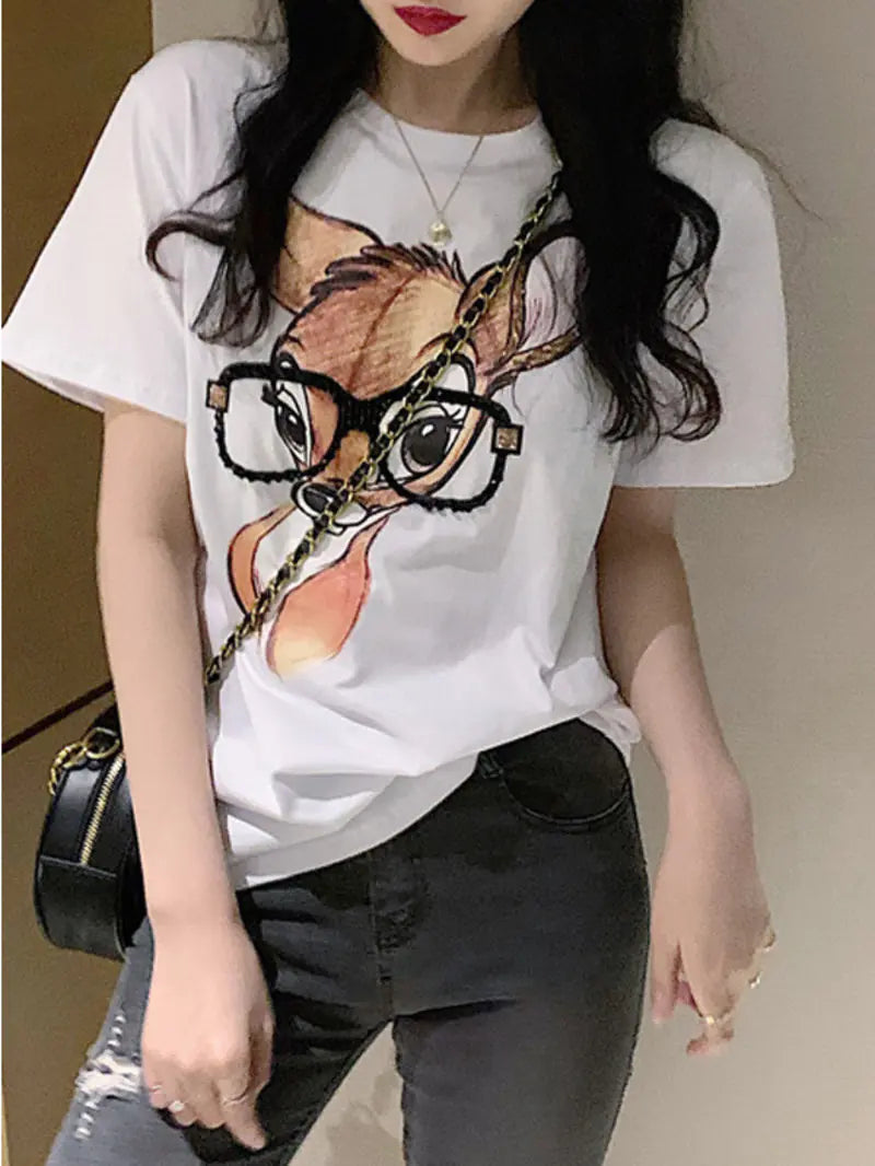 Korean Style Loose Casual Summer T-Shirt for Women