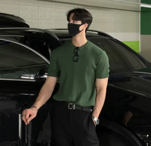 Korean Style Loose Short-Sleeved Men's T-Shirt