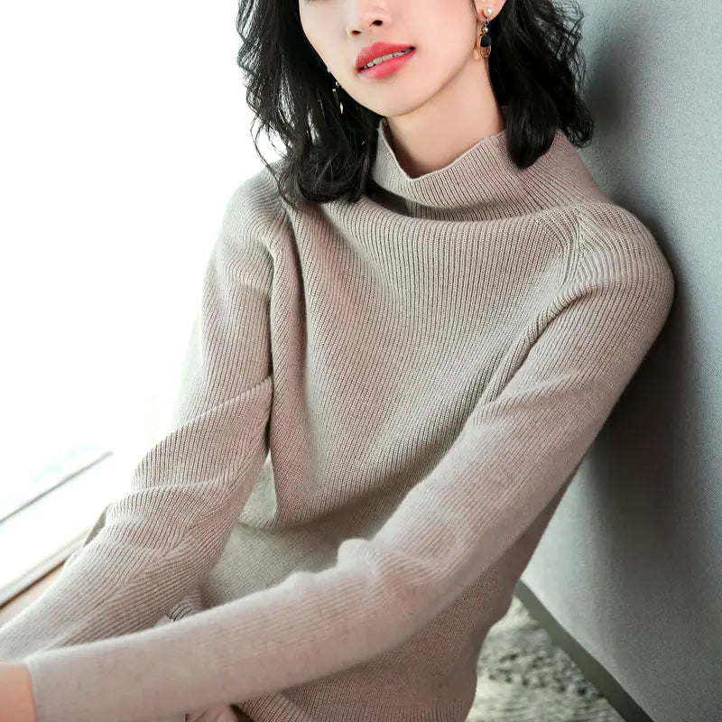 2017 Women's Oversized Turtleneck Cashmere Sweater