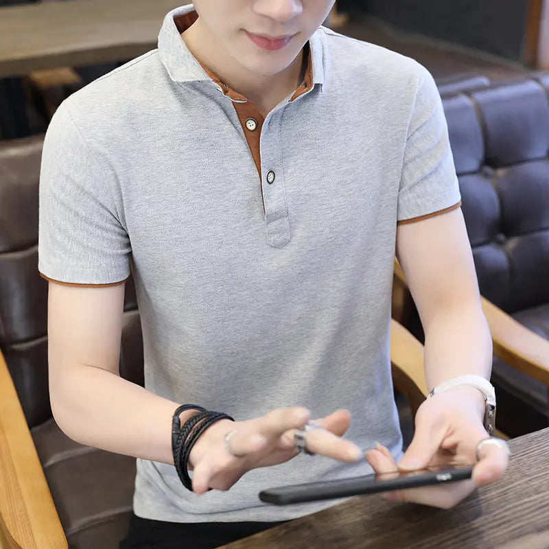 Men's Casual Short Sleeve Polo Shirt - Fashionable & Breathable