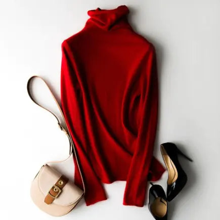 100% Cashmere Turtleneck Sweater for Women Fall 2020