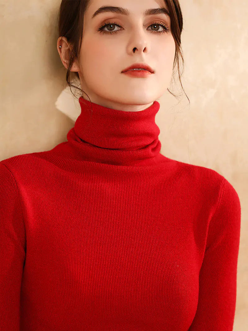 Women's Fitted Cashmere Turtleneck Sweater (Fall/Winter)