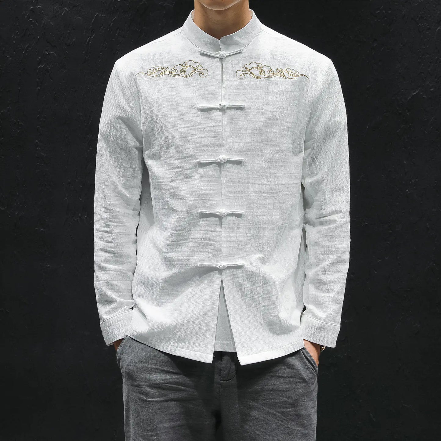 Oversized Embroidered Linen Shirt