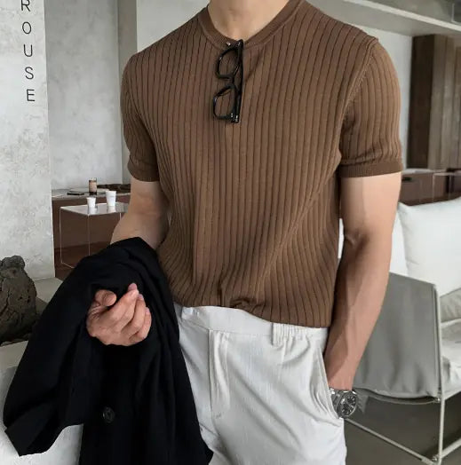 Korean Style Loose Short-Sleeved Men's T-Shirt