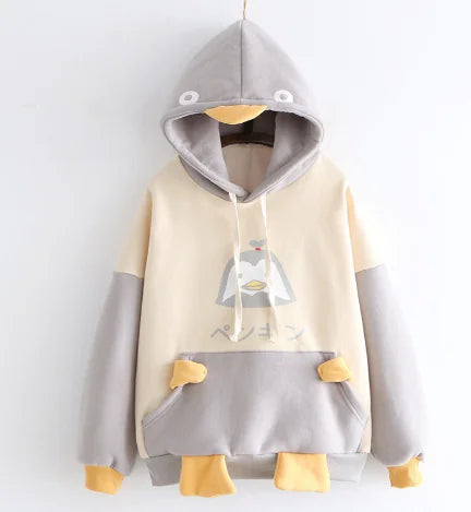 Japanese Girl Cartoon Velvet Hooded Pullover Sweater