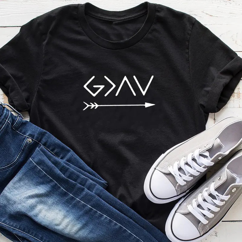 Women's Short Sleeve Letter T-Shirt