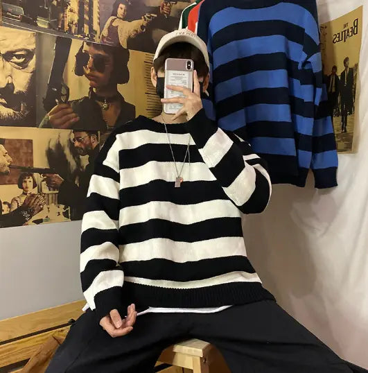 Men's Loose Round Neck Sweater for Autumn & Winter