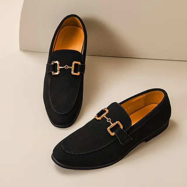 Men's Beige Suede Casual Loafers - Breathable Slip-On