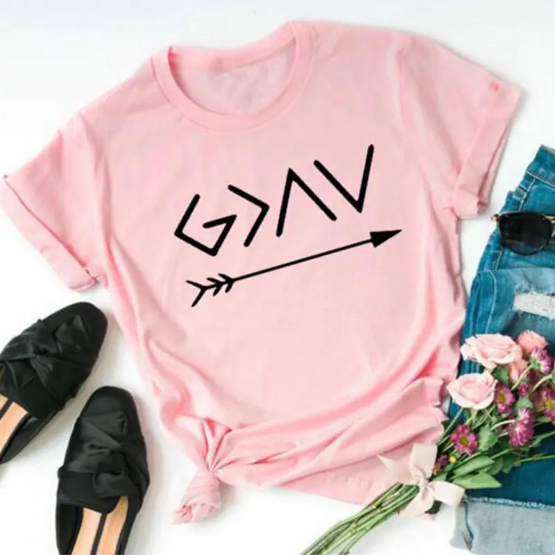 Women's Short Sleeve Letter T-Shirt