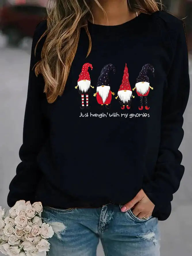 Letter Printed Crew Neck Sweatshirt