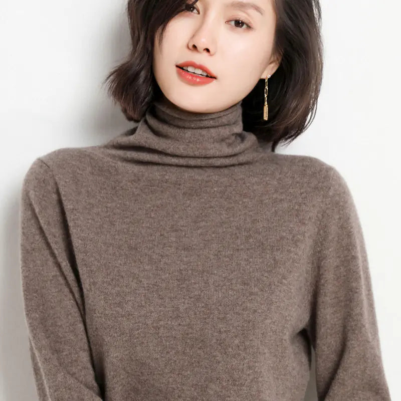100% Cashmere Turtleneck Sweater for Women Fall 2020