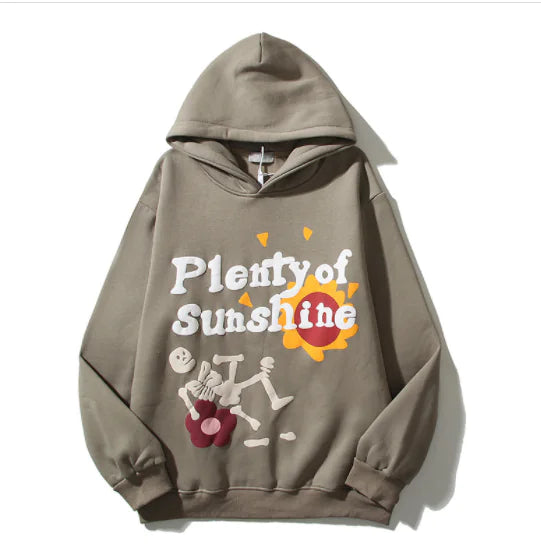 Retro High Street Hip Hop Cartoon Foam Print Hoodie