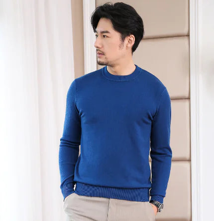 Men's Korean Style Round Neck Knit Sweater (Autumn/Winter)