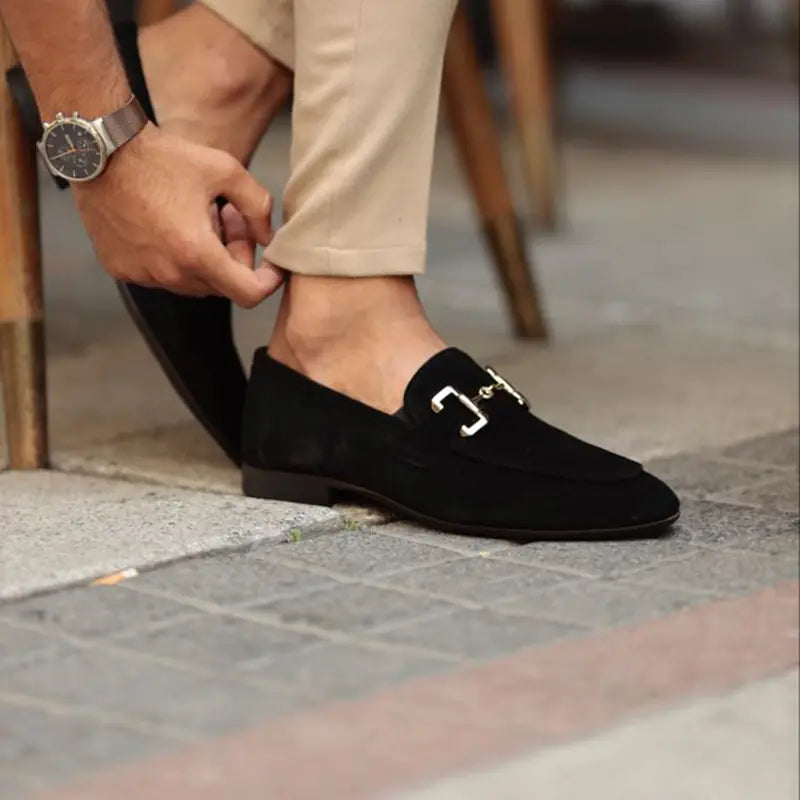 Men's Beige Suede Casual Loafers - Breathable Slip-On