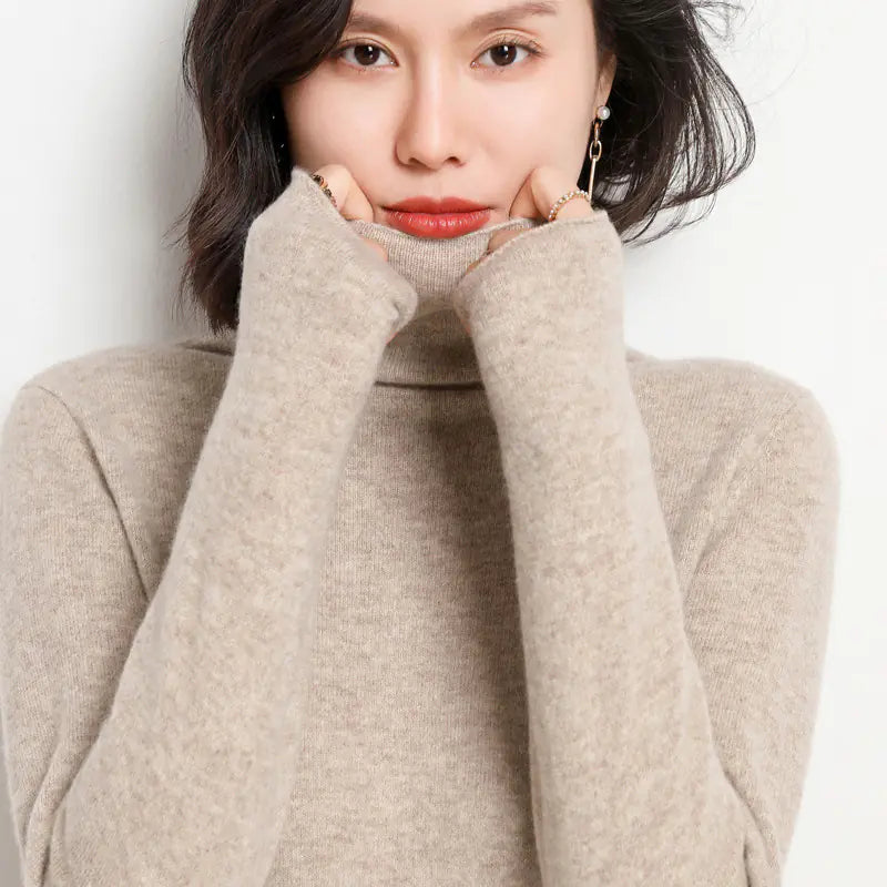100% Cashmere Turtleneck Sweater for Women Fall 2020