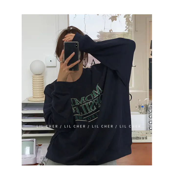 Women's Casual Round Neck Loose Sweater for Spring/Fall