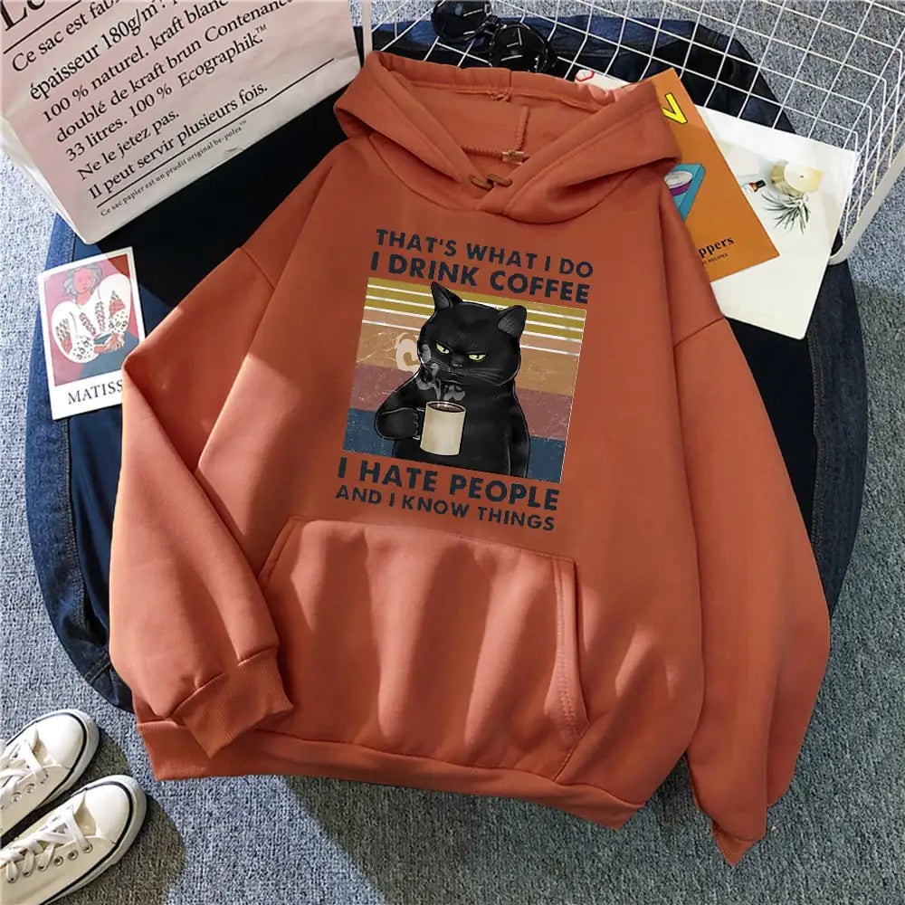 Creative Printed Cat Hoodie for Women