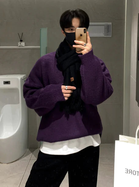 Korean Thick Mohair Knitted Sweater for Autumn/Winter