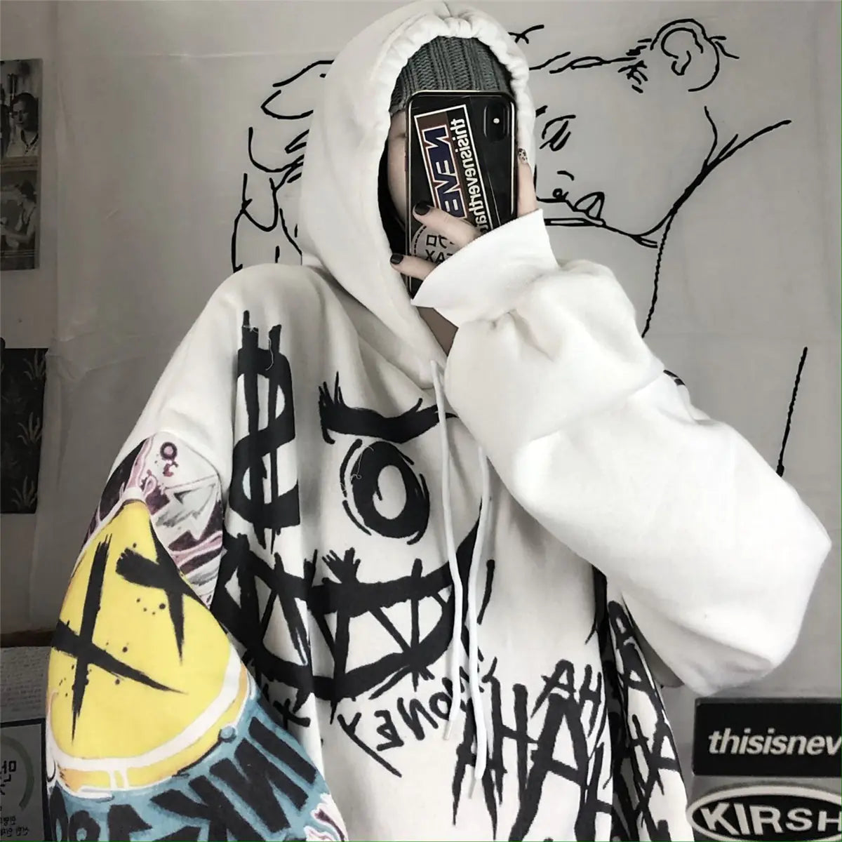 Cool Tie Dye Harajuku Hoodie for Women - Gothic Style