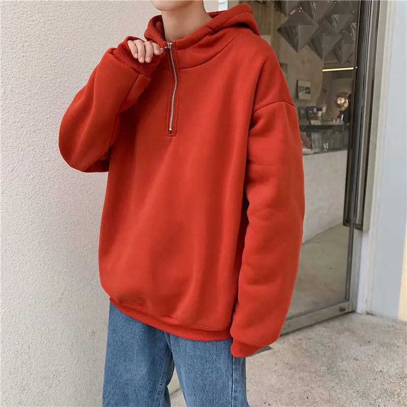 Men's Hooded Fleece Sweatshirt with Zipper - Autumn/Winter