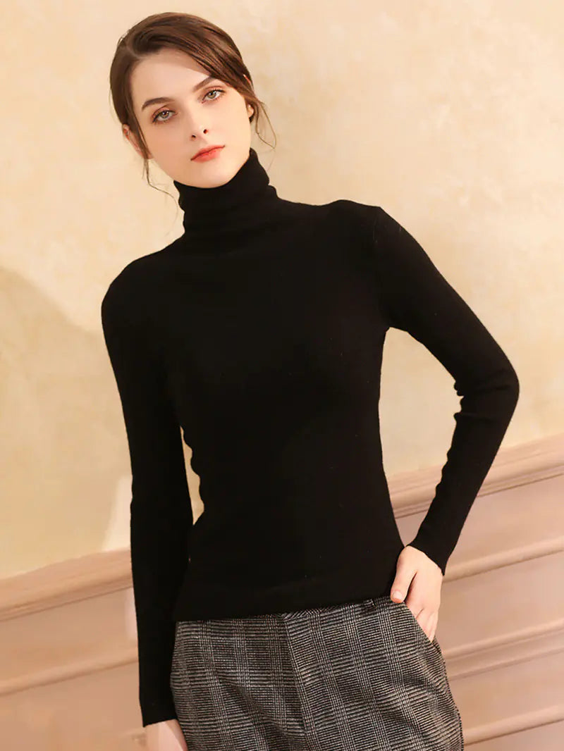 Women's Fitted Cashmere Turtleneck Sweater (Fall/Winter)