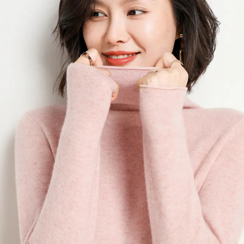 100% Cashmere Turtleneck Sweater for Women Fall 2020