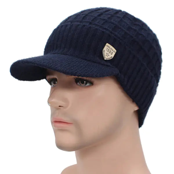 Autumn Winter Thick Knit Beanie for Men and Women