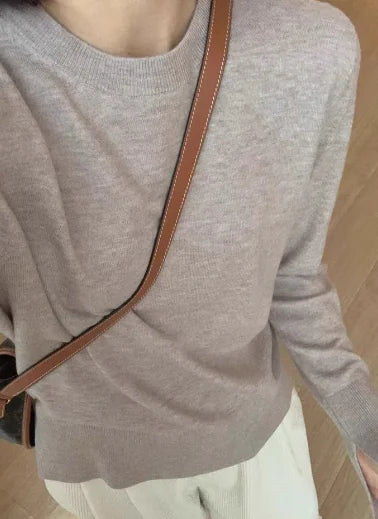 Seamless Round Neck 100% Pure Cashmere Sweater for Women
