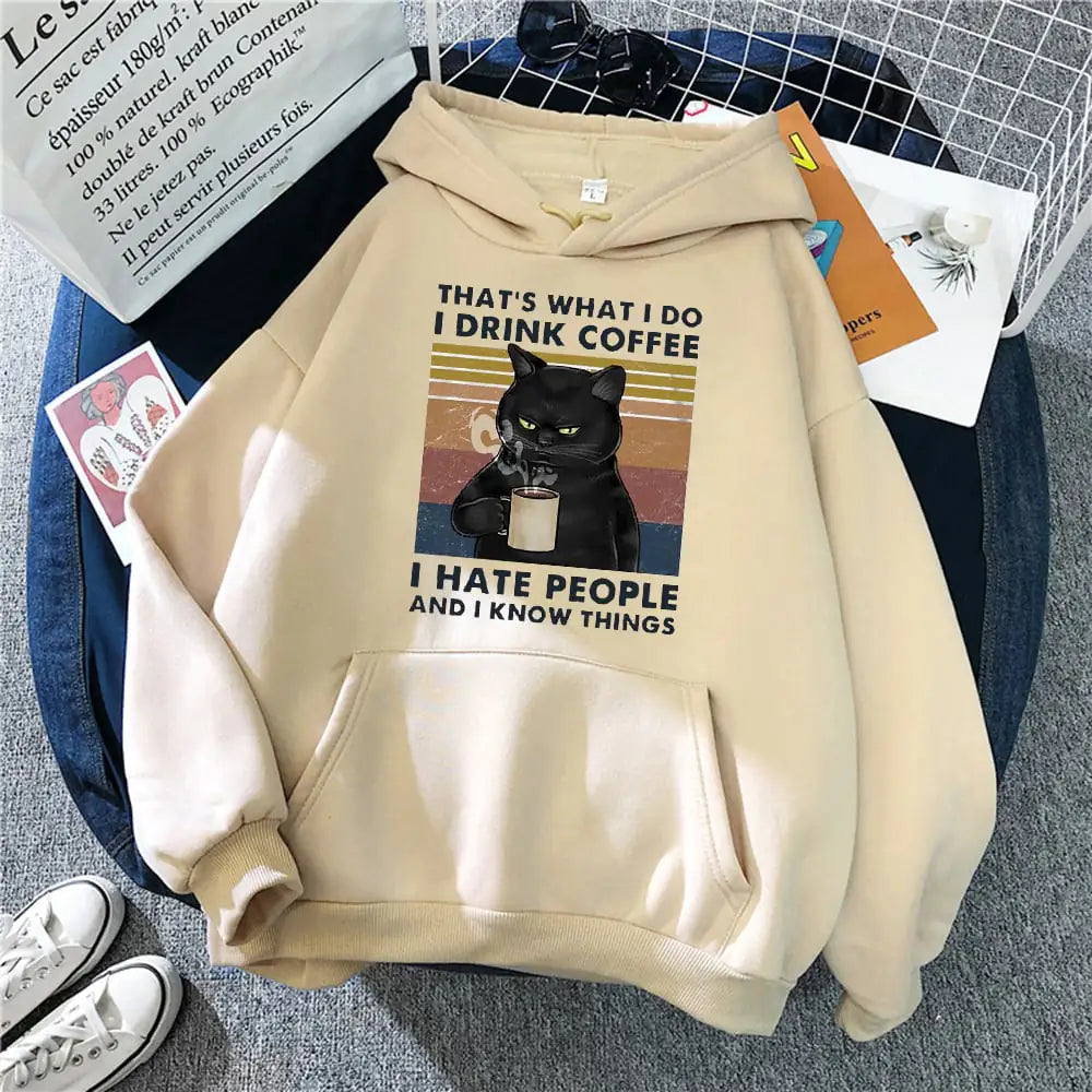 Creative Printed Cat Hoodie for Women