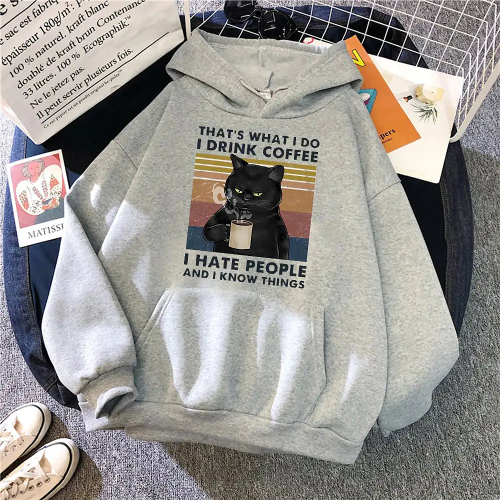 Creative Printed Cat Hoodie for Women