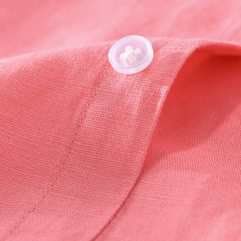 Men's Casual White Linen Long Sleeve Shirt 9206