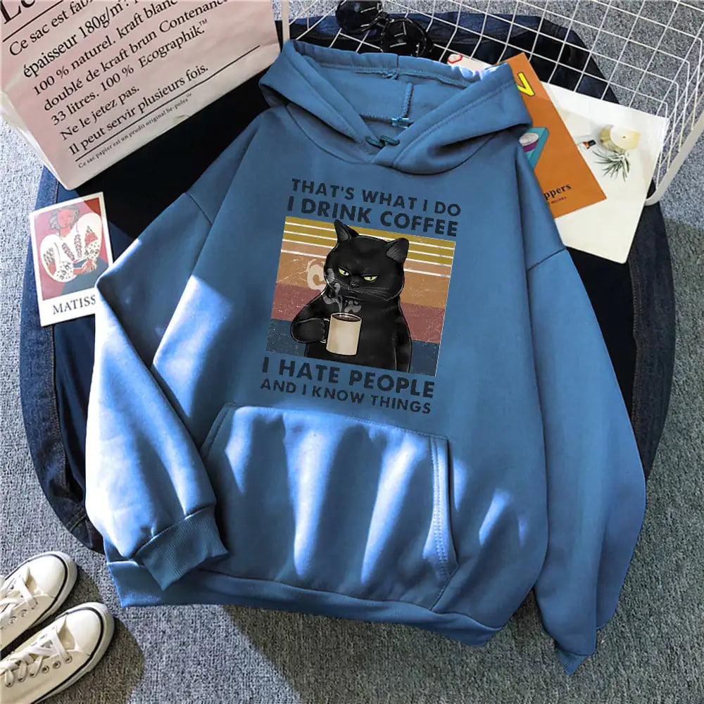 Creative Printed Cat Hoodie for Women