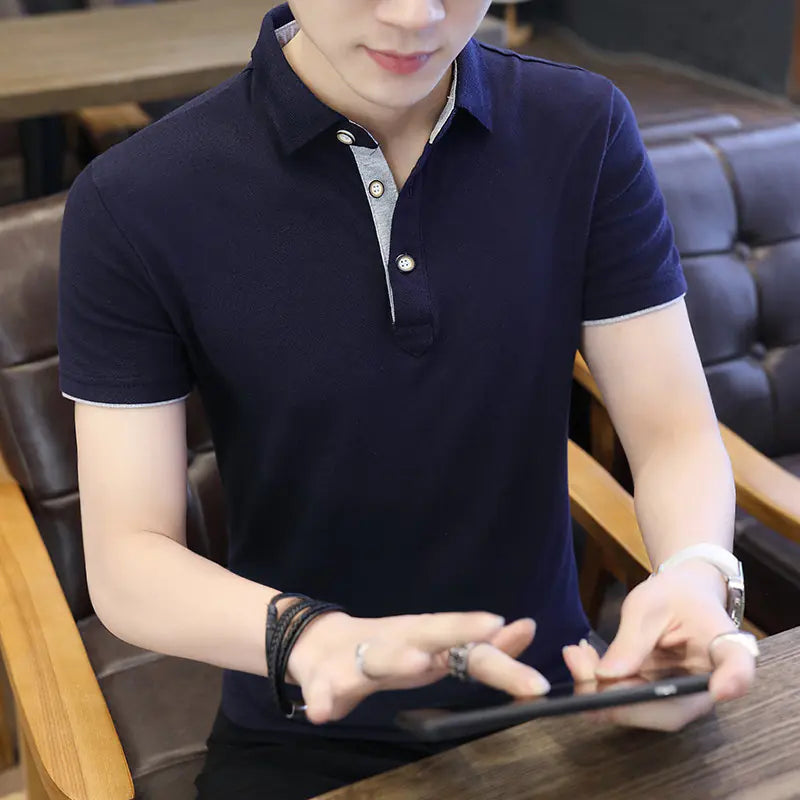 Men's Casual Short Sleeve Polo Shirt - Fashionable & Breathable