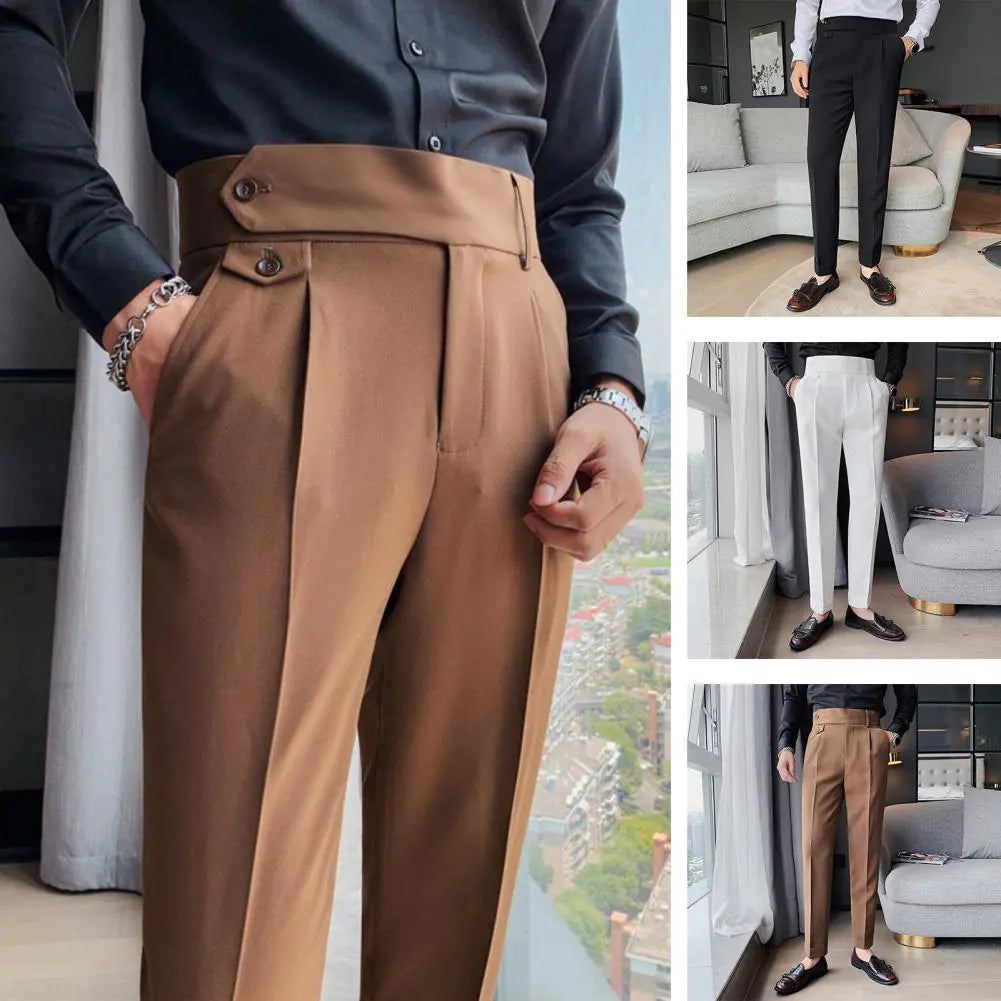 Trendy High Waist Washable Business Suit Pants