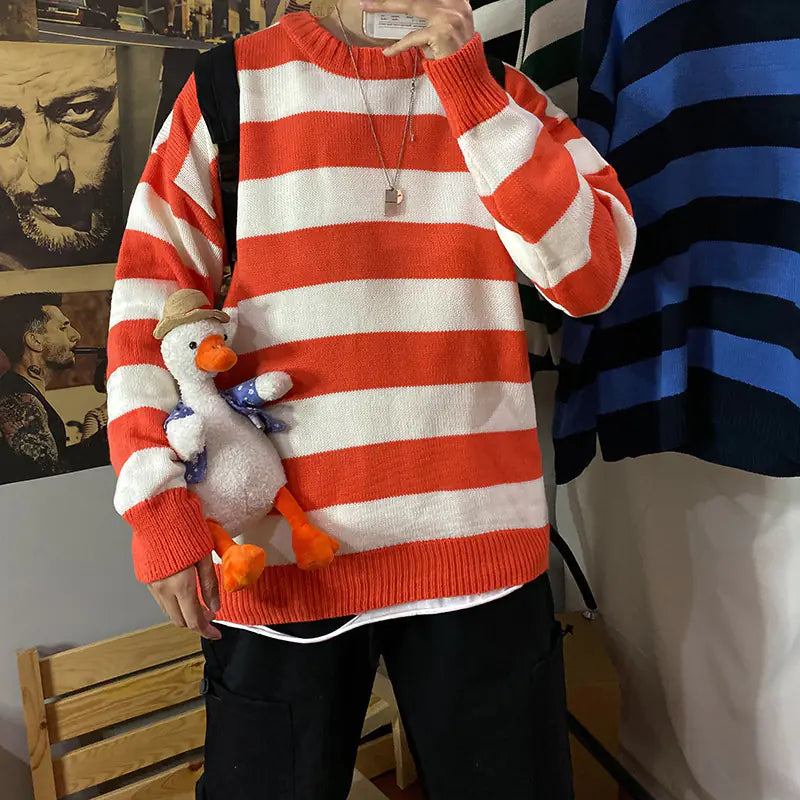 Men's Loose Round Neck Sweater for Autumn & Winter