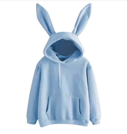 Casual Hooded Loose Fleece Rabbit Sweater for Women