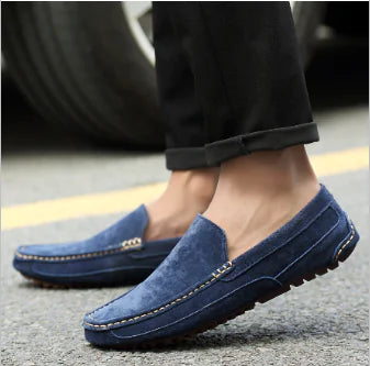 Suede Imitation Slip-On Men's Loafers (One Pair)