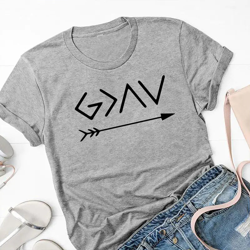 Women's Short Sleeve Letter T-Shirt