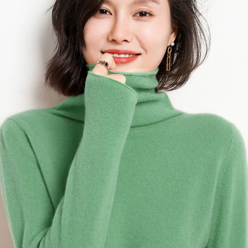 100% Cashmere Turtleneck Sweater for Women Fall 2020