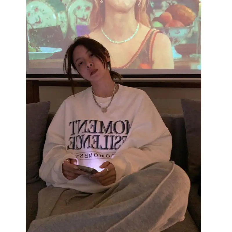 Women's Casual Round Neck Loose Sweater for Spring/Fall